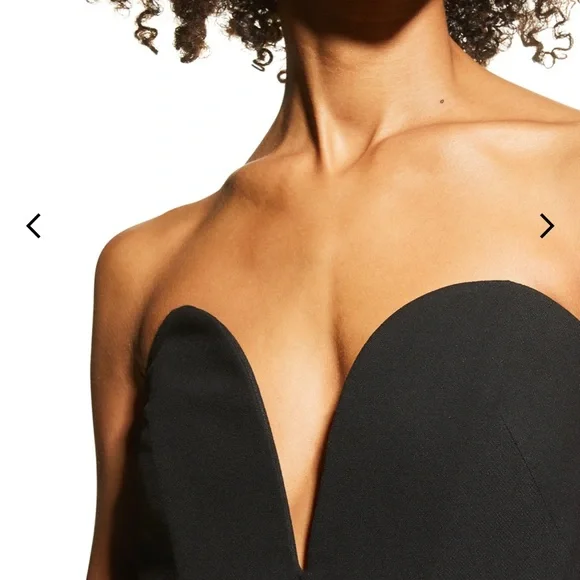 Veronica Beard Black Strapless Plunge Sheath Dress - Picture 4 of 5